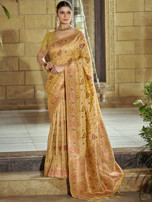 Deeva Sarees Golden Silk Saree